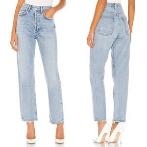 AGOLDE 90's Mid Rise Loose Fit Jean In Snapshot Size 27 Button Fly Destroyed Hem